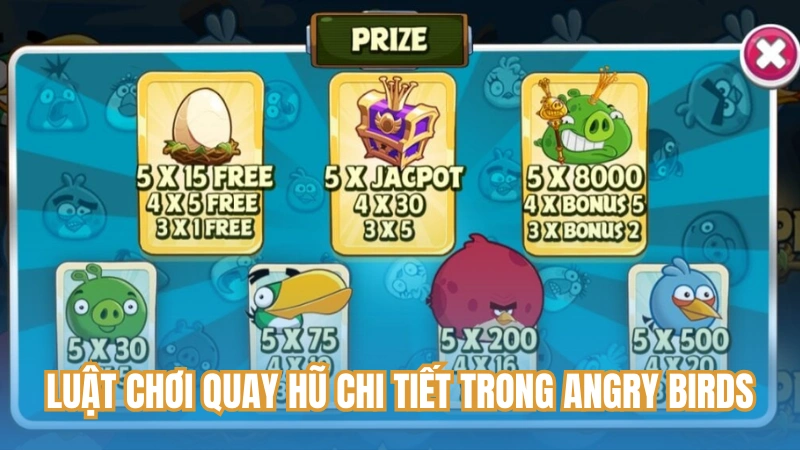 Luật chơi quay hũ chi tiết trong Angry Birds